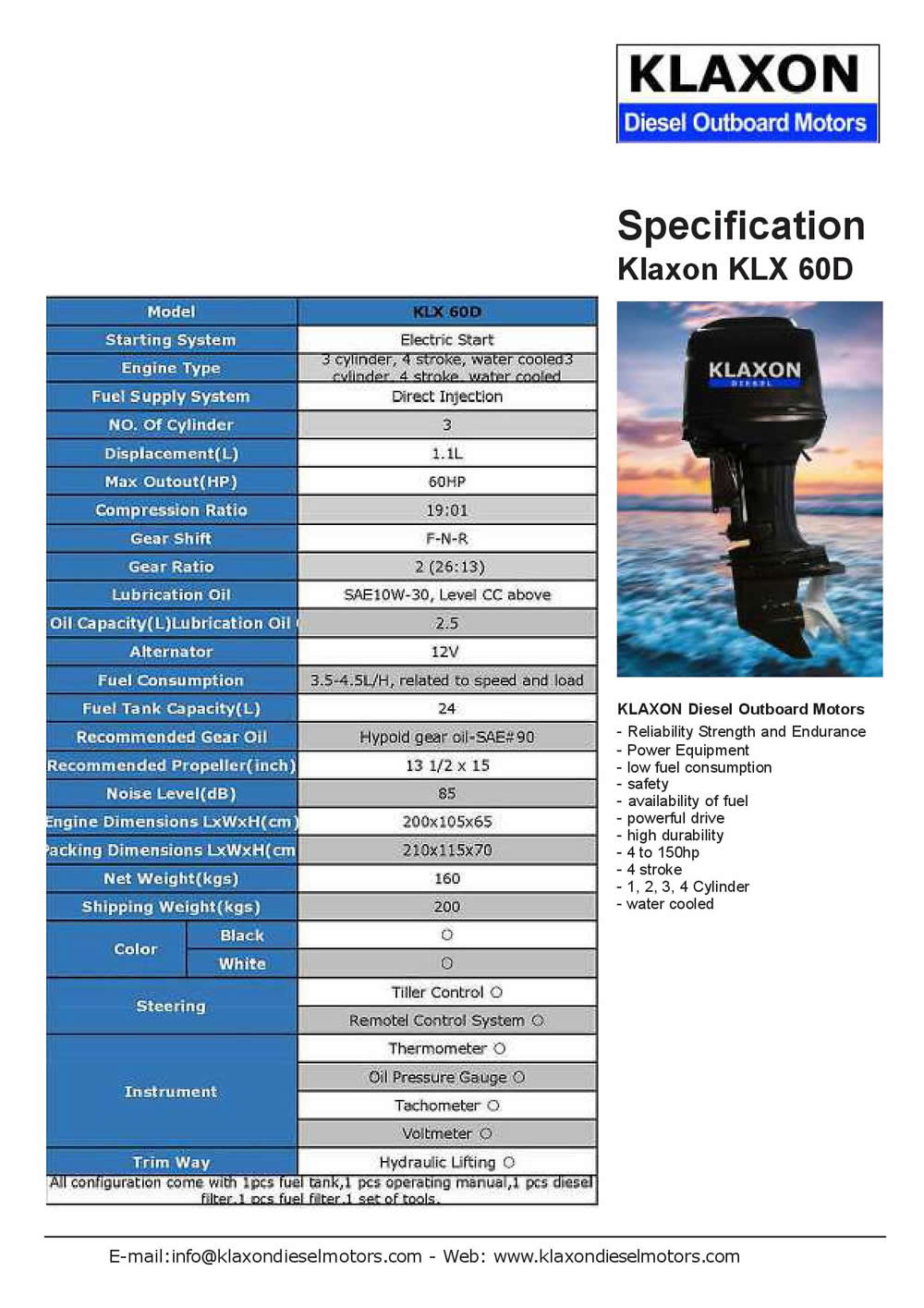 Klaxon KLX60hp Specs